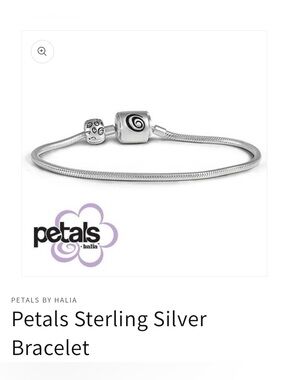 Polished Silver Tone Snake Chain Bracelet with Bead Accent